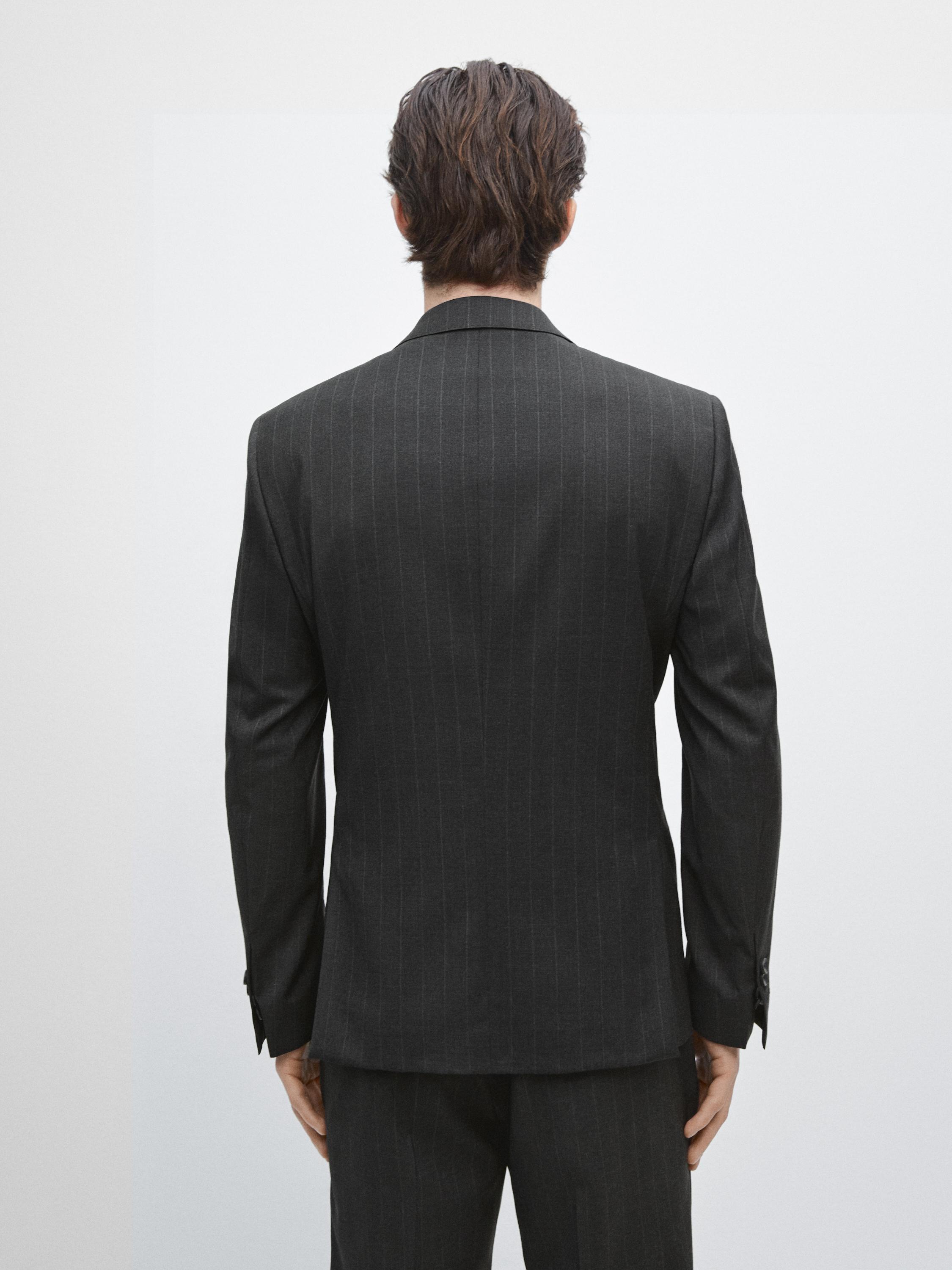 100% cool wool pinstripe suit blazer